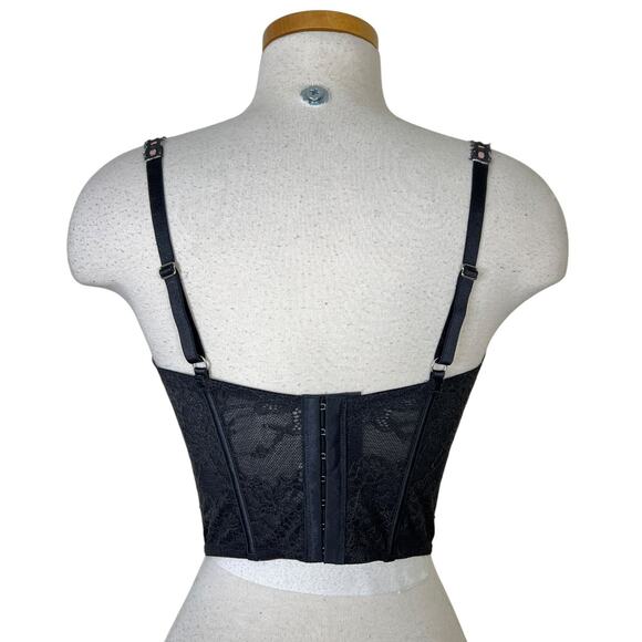 Victoria's Secret Dream Angels Lace Lightly Lined Bra Corset Top Black Small DD - Picture 3 of 5